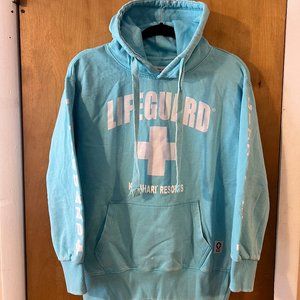 PopSurf Lifeguard Kalahari Resorts Light Blue Hooded Pullover Sweatshirt - Small